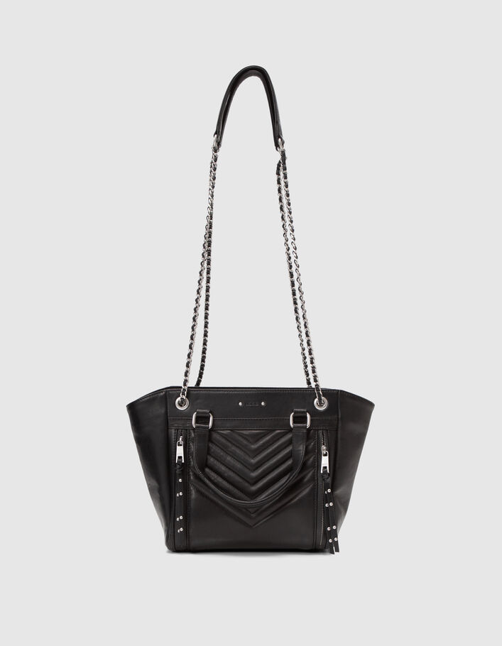 Sac cabas 1440 noir cuir Taille M Femme