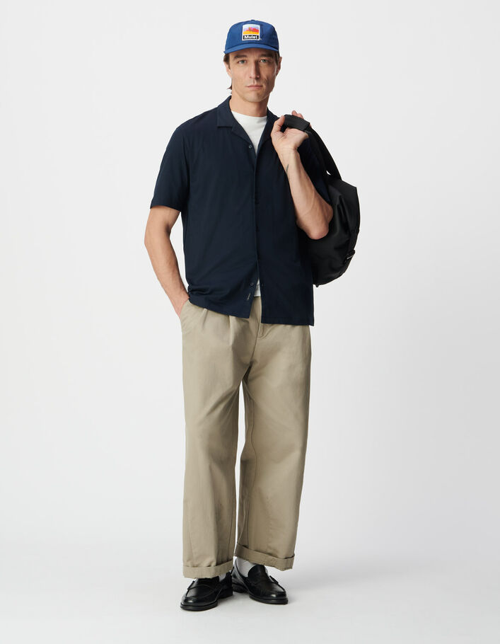 Chemise manches courtes regular marine maille Homme