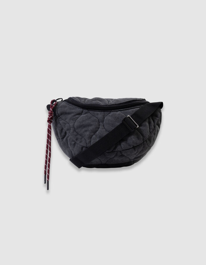 Sac banane gris matelass&eacute; fille