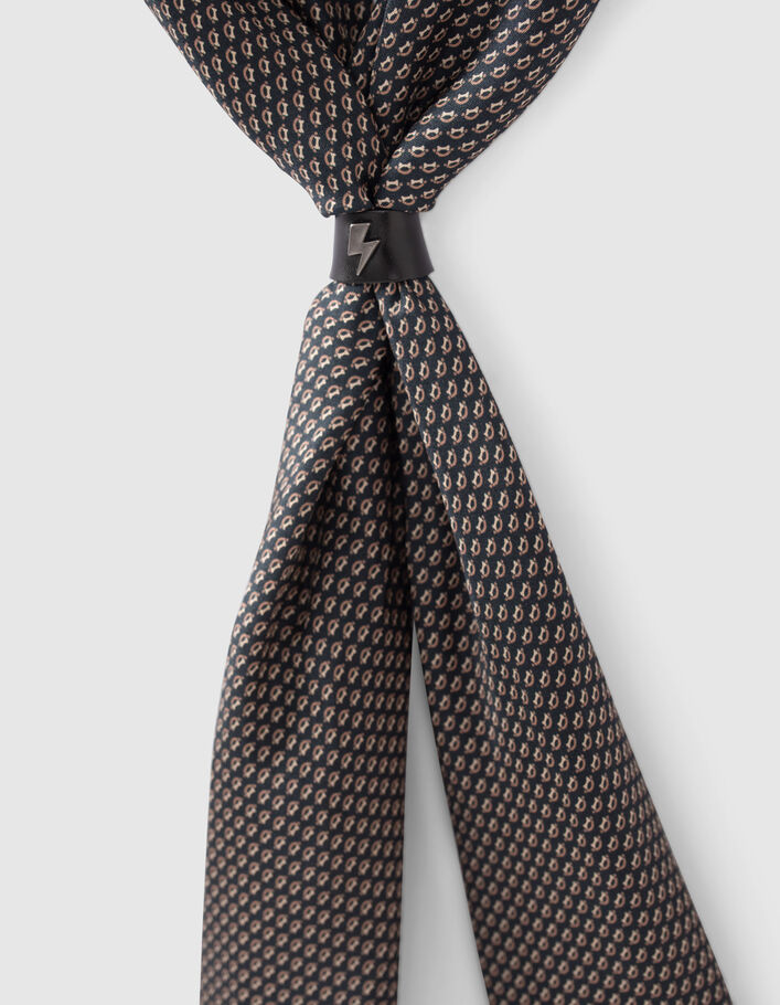 Pure Edition - Foulard noir minimaliste avec bague Homme