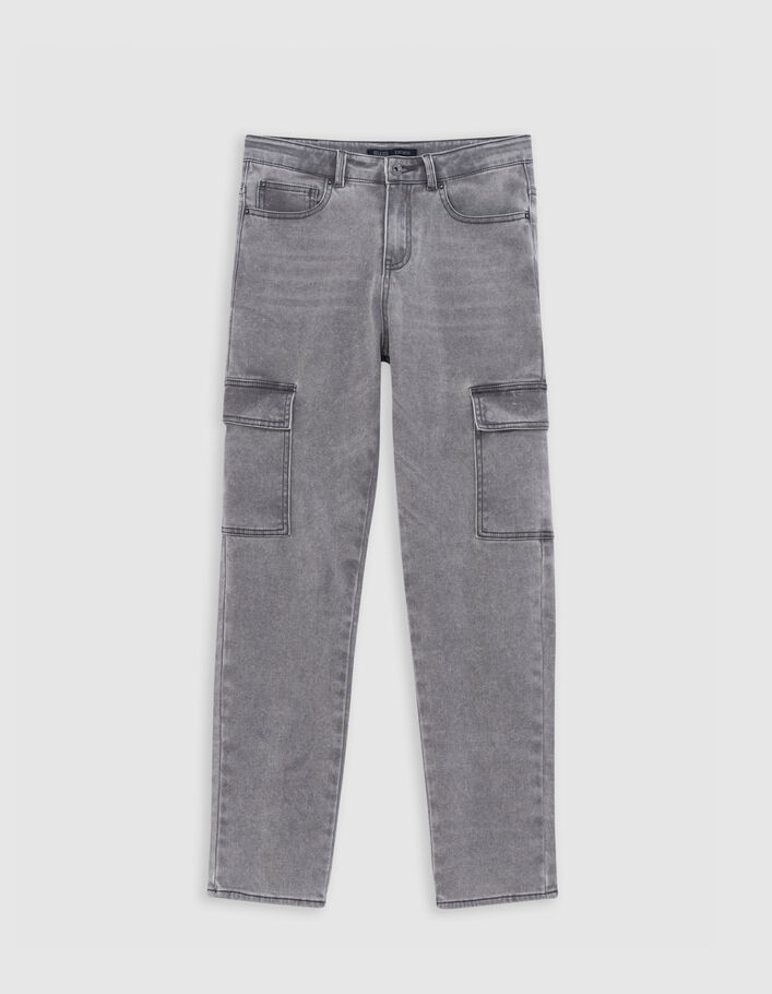 Jean BATTLE gris Waterless maille knitlook gar&ccedil;on