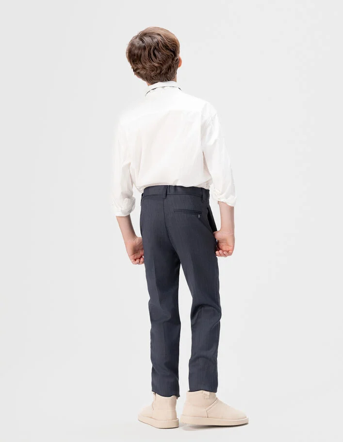 Chemise blanche patte brod&eacute;e &eacute;clair gar&ccedil;on