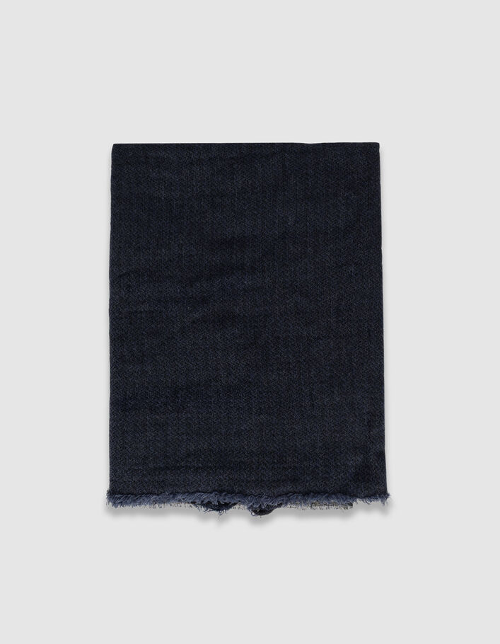 Foulard marine motif chevrons faux-uni Homme