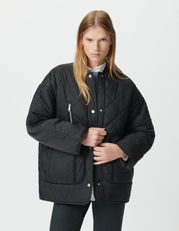 Sous-doudoune noire matellass&eacute;e Femme