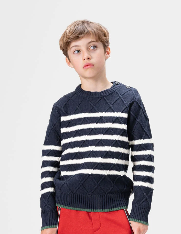 Pull marini&egrave;re tricot fantaisie gar&ccedil;on