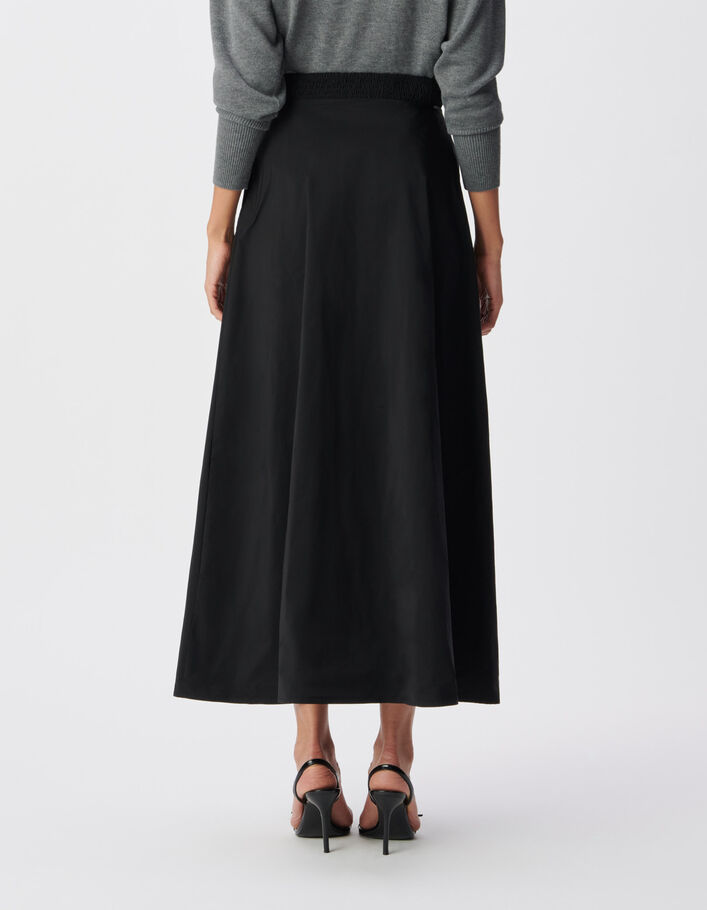 Jupe longue noire trap&egrave;ze Femme