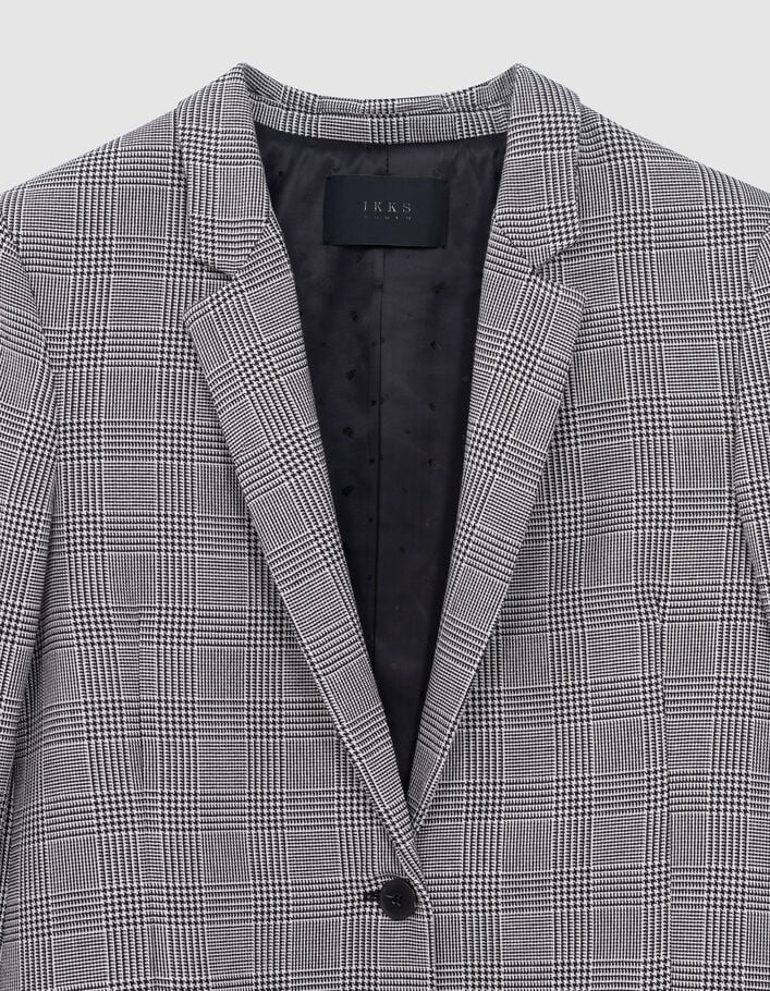 Veste de costume grise motif prince-de-galles Femme