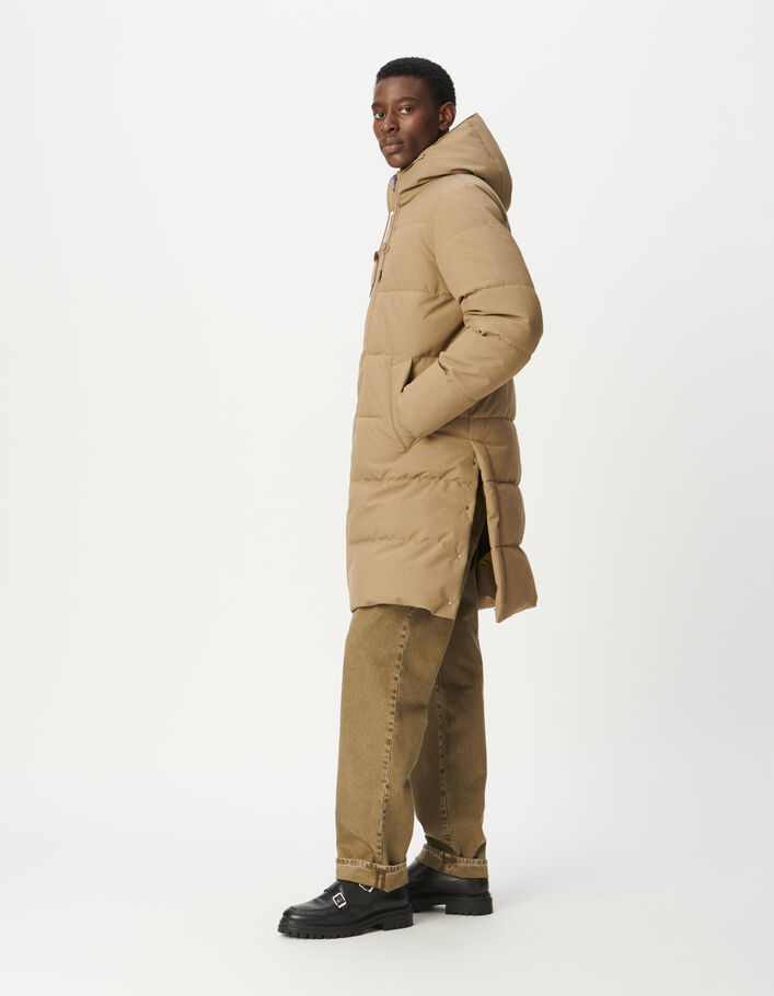 Doudoune longue beige matelass&eacute;e WATERPROOF Homme