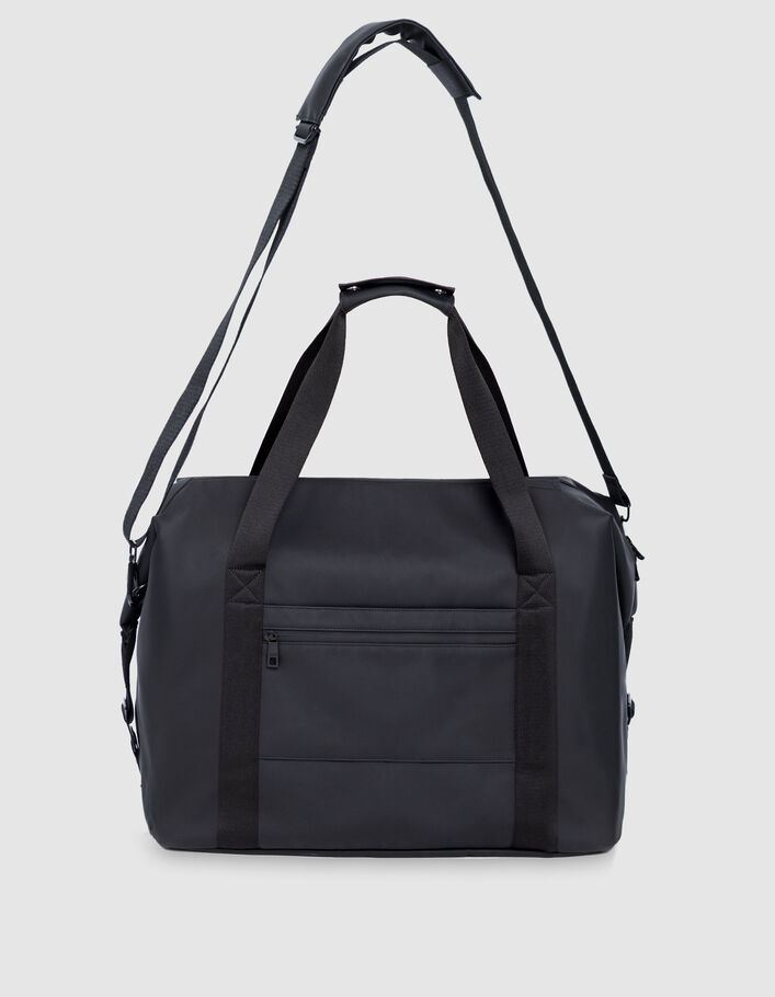 Sac week-end noir nylon effet gomme Homme