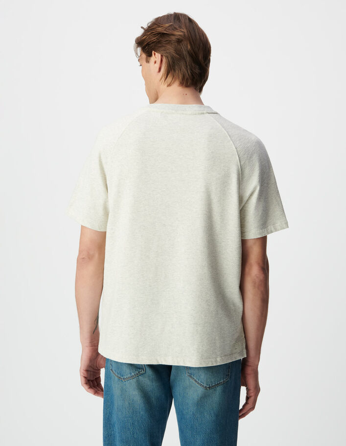 T-shirt manches courtes gris maille fantaisie Homme