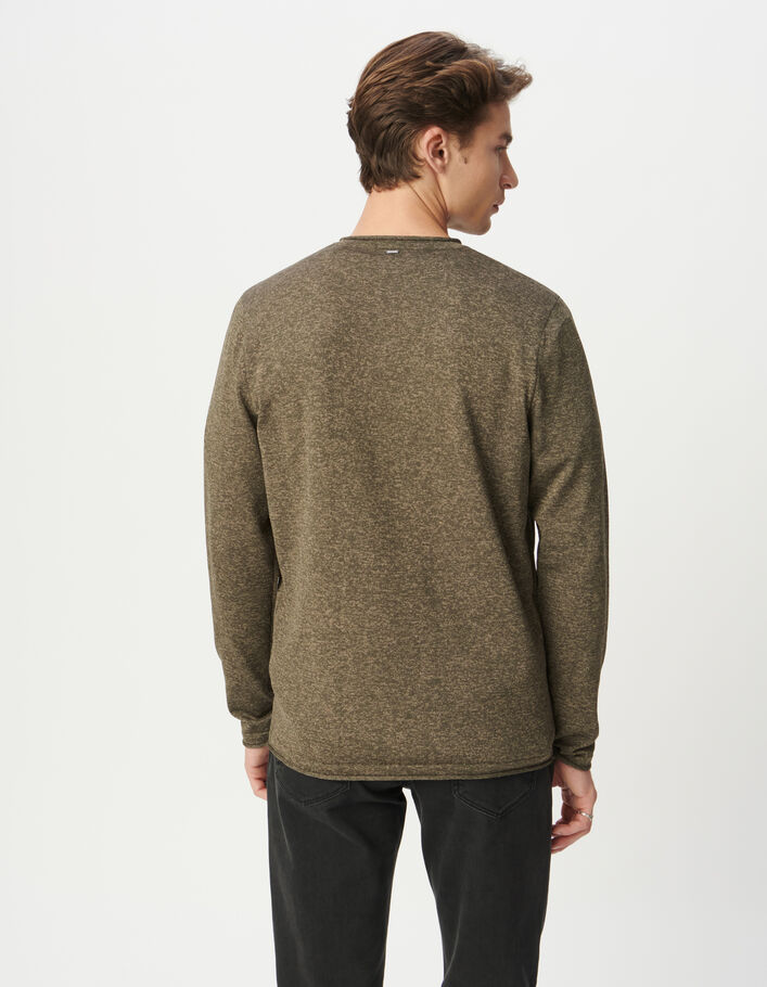 Pull kaki tricot moulin&eacute; Homme
