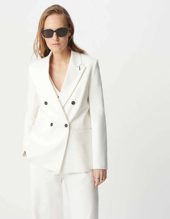 Veste de tailleur blanche coupe large maille Milano Femme