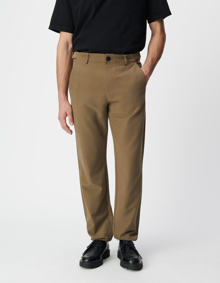 Jogpant kaki bas couliss&eacute;s EASY CARE Homme