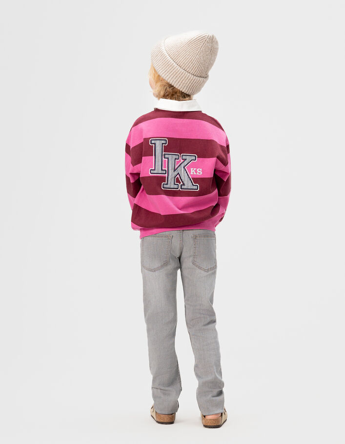 Jean SLIM gris et ceinture tress&eacute;e gar&ccedil;on