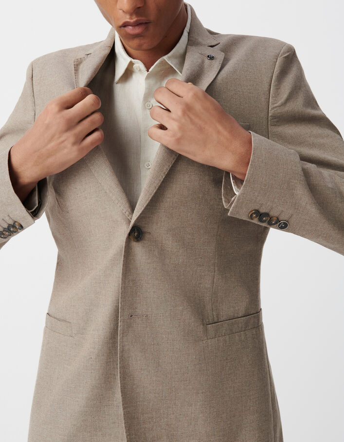 Veste de blazer beige coton chin&eacute; Homme