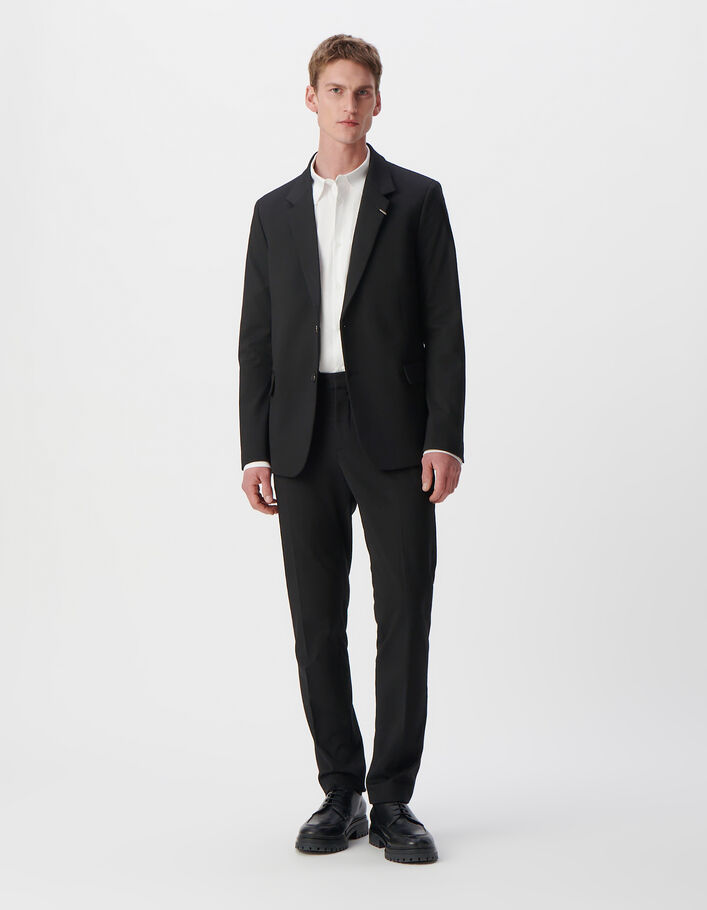 Pantalon de costume SLIM noir maille Milano Homme