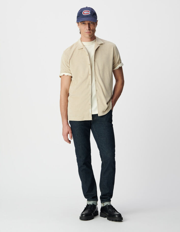 Chemise REGULAR beige &eacute;ponge manches courtes Homme