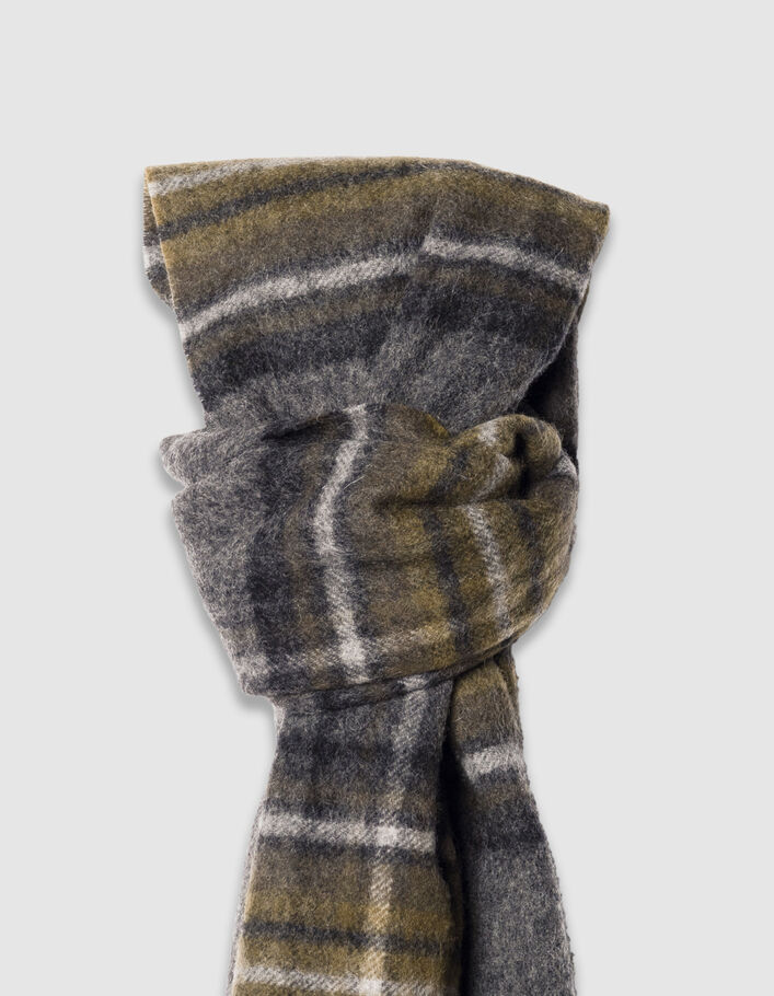 Echarpe grise motif carreaux Homme