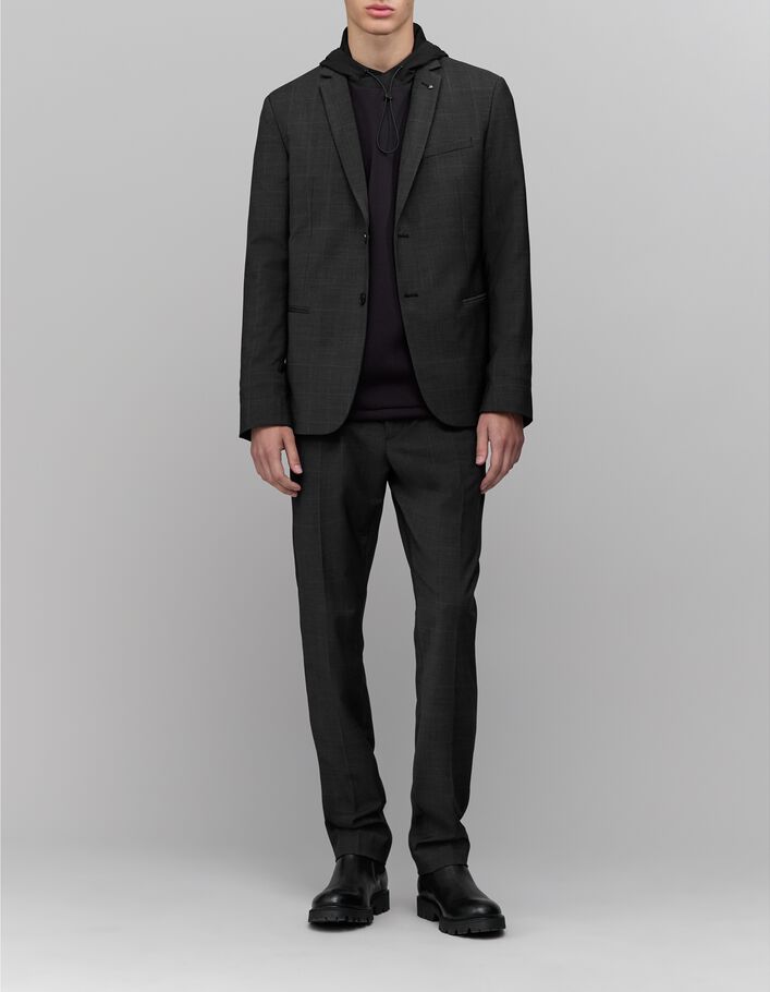 Veste de costume anthracite motif carreaux Homme
