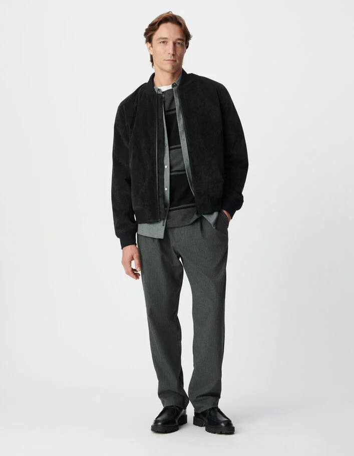 Blouson noir velours matelass&eacute; WATERPROOF Homme