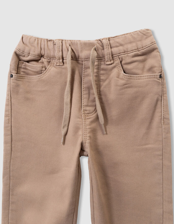 Jean loose beige taille &eacute;lastiqu&eacute;e gar&ccedil;on