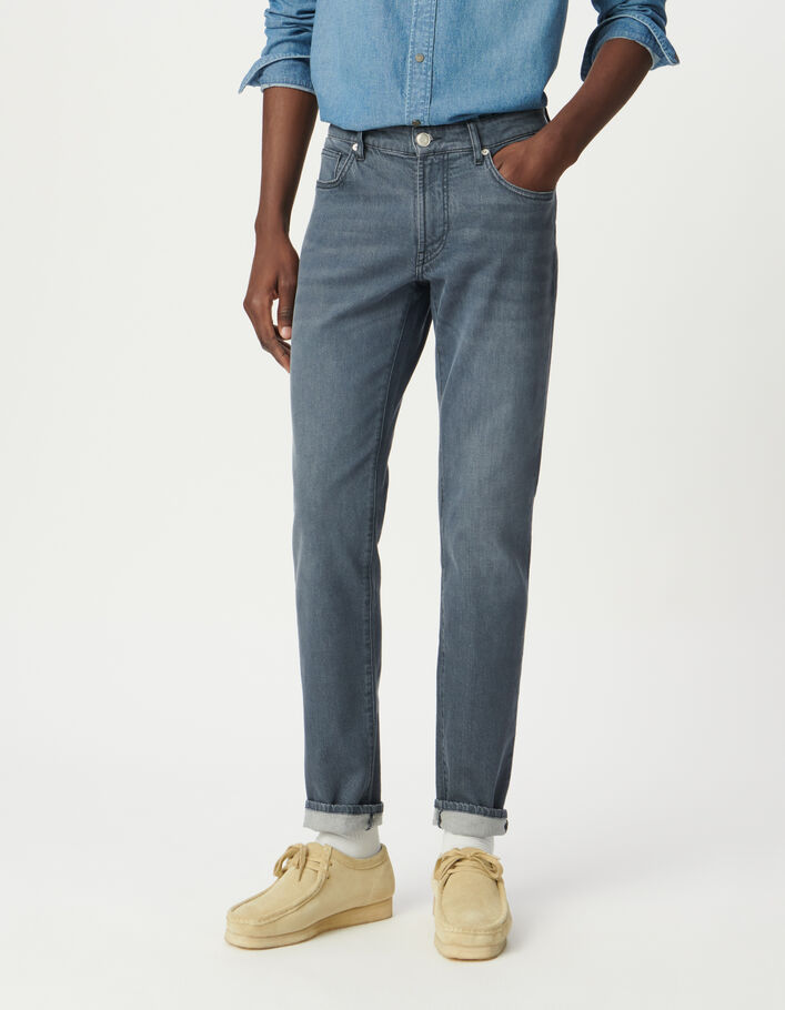Jean slim bleu gris&eacute; Bruce Homme