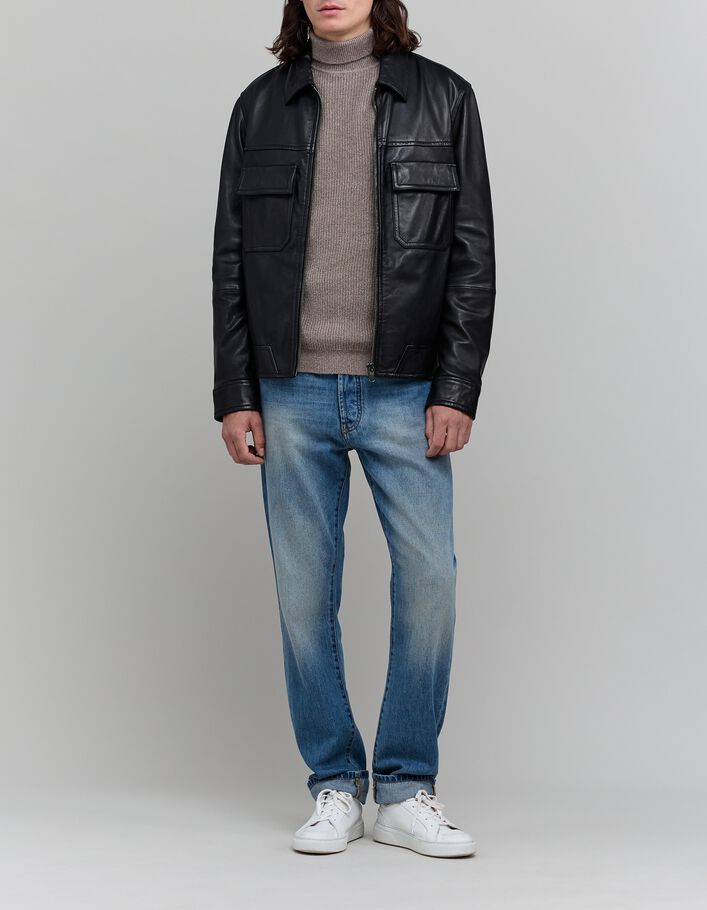 Pull gr&egrave;ge tricot col roul&eacute; Homme