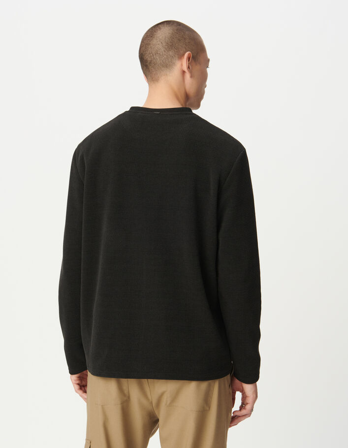 T-shirt manches longues noir nid d'abeille DRY FAST Homme