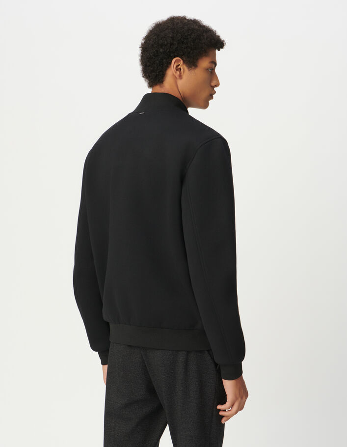 Cardigan zipp&eacute; noir molleton technique Homme