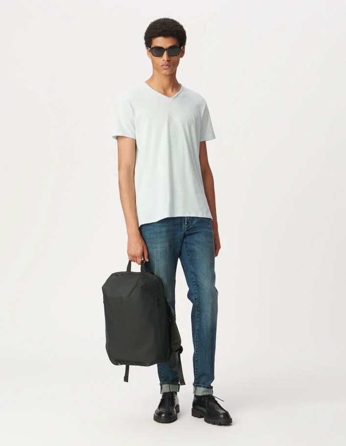 T-shirt L'Essentiel ciel coton bio encolure V Homme