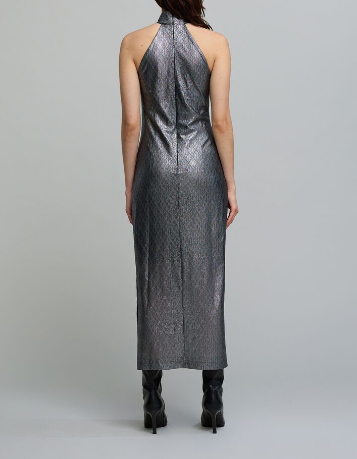 Robe longue silver encolure am&eacute;ricaine Femme