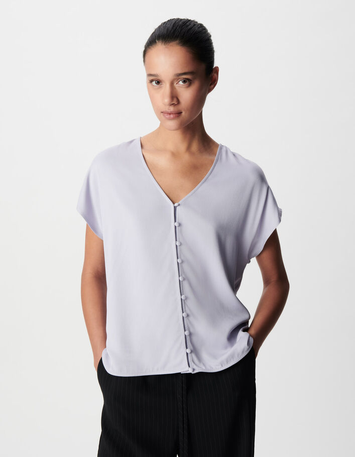 Top manches courtes lilas reversible devant /dos Femme