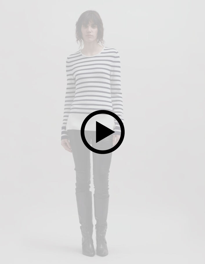 Pull marini&egrave;re tricot avec badge Femme