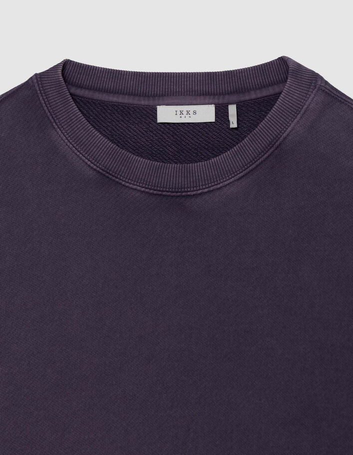 Sweat parme molleton d&eacute;lav&eacute; broderie Homme