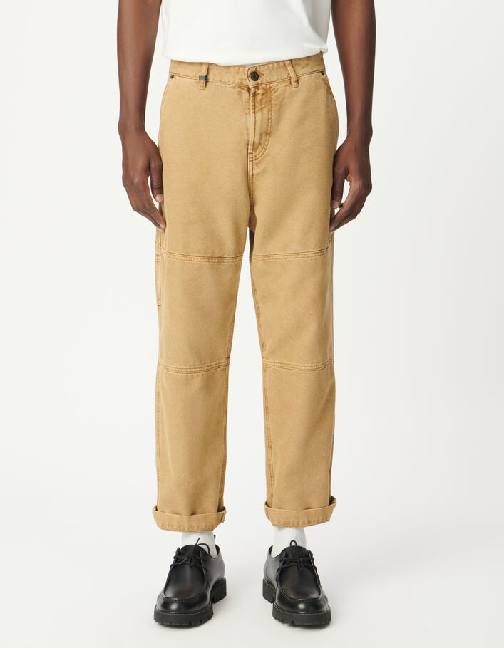 Pantalon beige toile esprit charpentier Homme