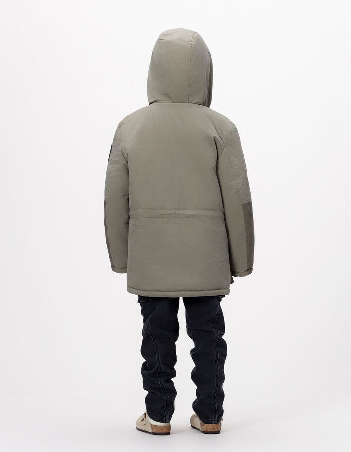 Parka 3-en-1 kaki doudoune r&eacute;versible gar&ccedil;on