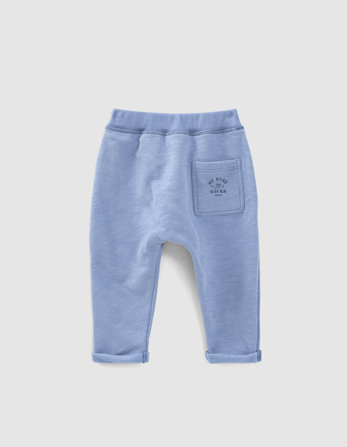 Pantalon bleu molleton bio b&eacute;b&eacute;