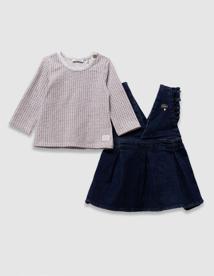 Ensemble t-shirt et robe en jean b&eacute;b&eacute; fille