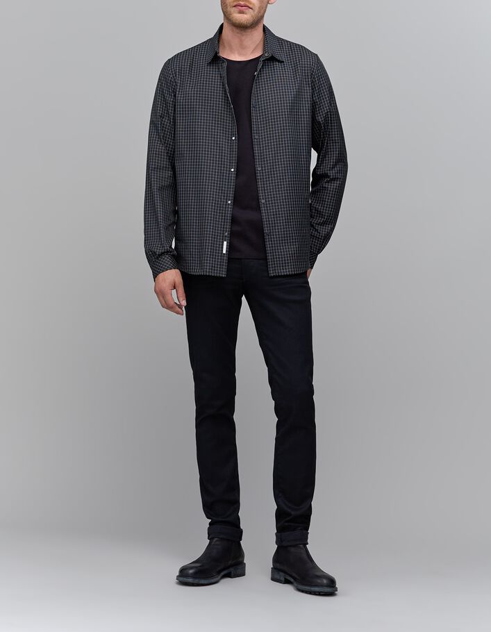 Chemise REGULAR noire motif carreaux DRYFAST Homme