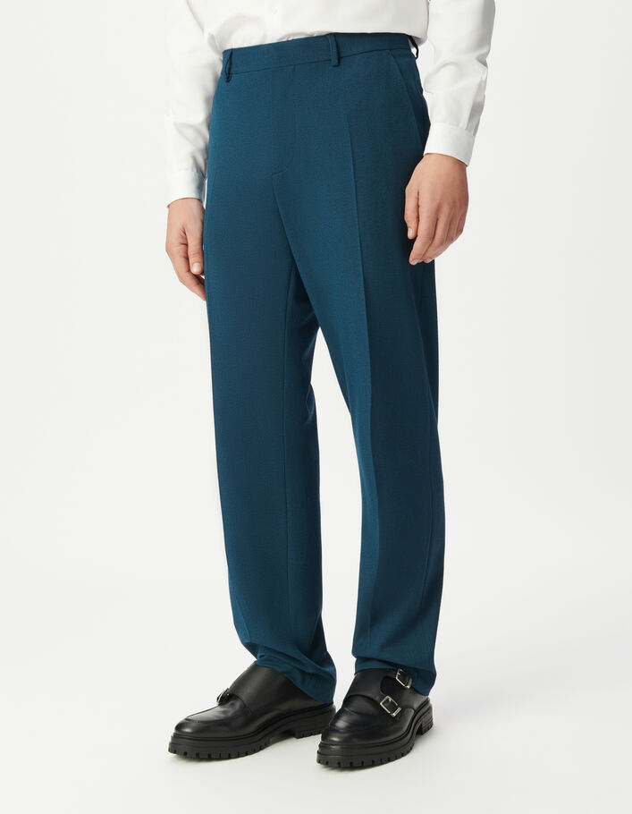 Pantalon de costume bleu faux-uni Homme
