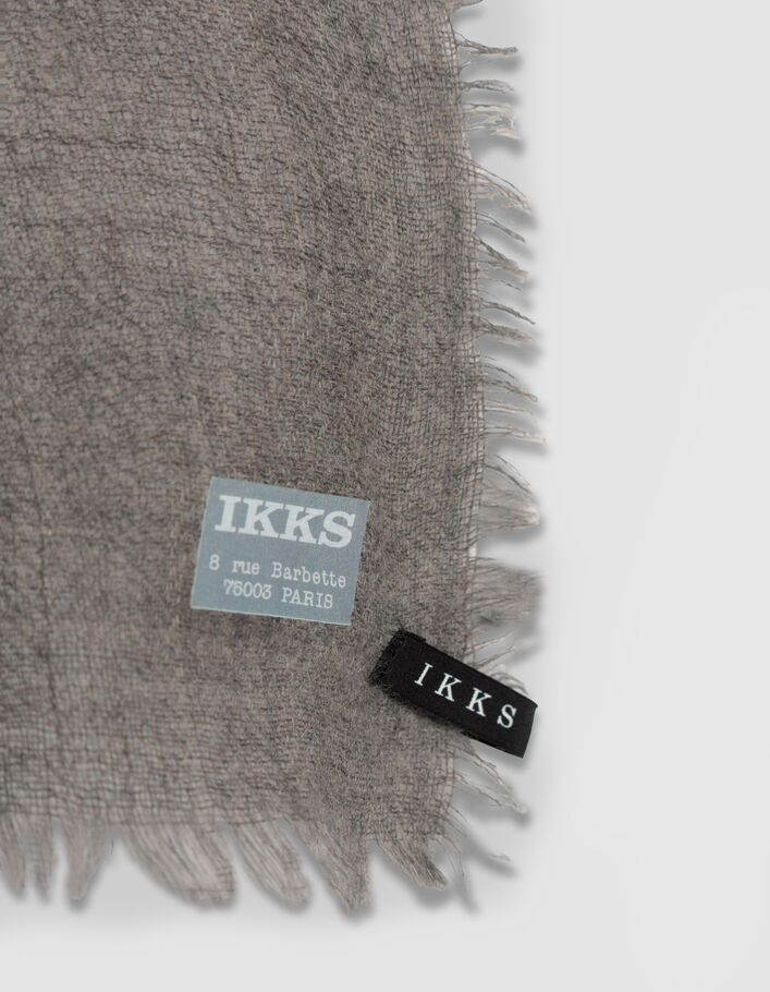 Foulard carr&eacute; gris laine et cachemire Femme