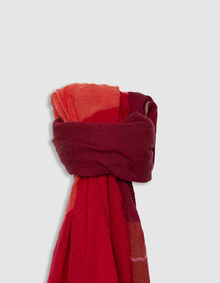 Foulard rouge motif carreaux Femme