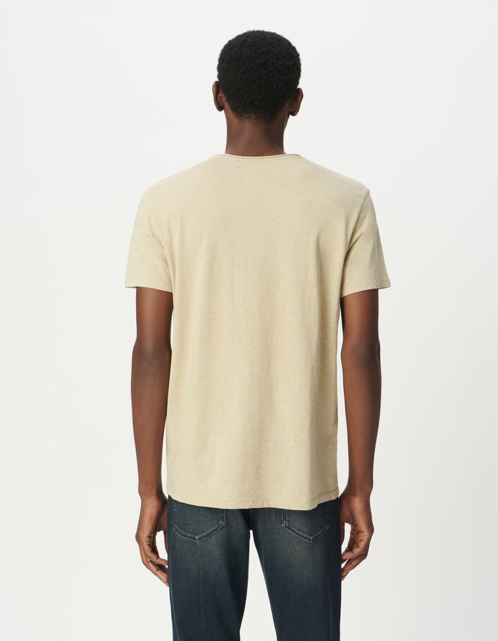 T-shirt beige photo quatre visages Homme