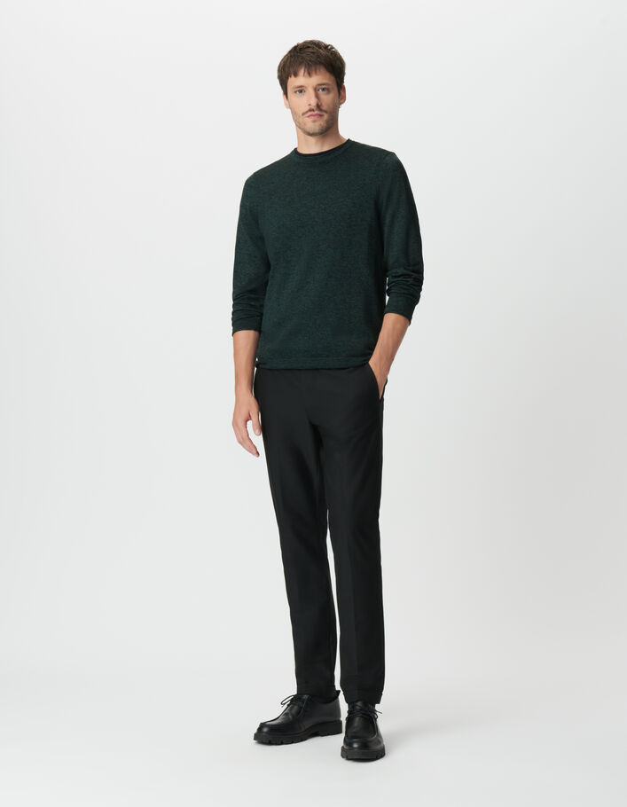 Pull vert tricot moulin&eacute; Homme