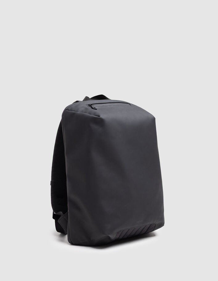 Sac &agrave; dos noir nylon effet gomme Homme