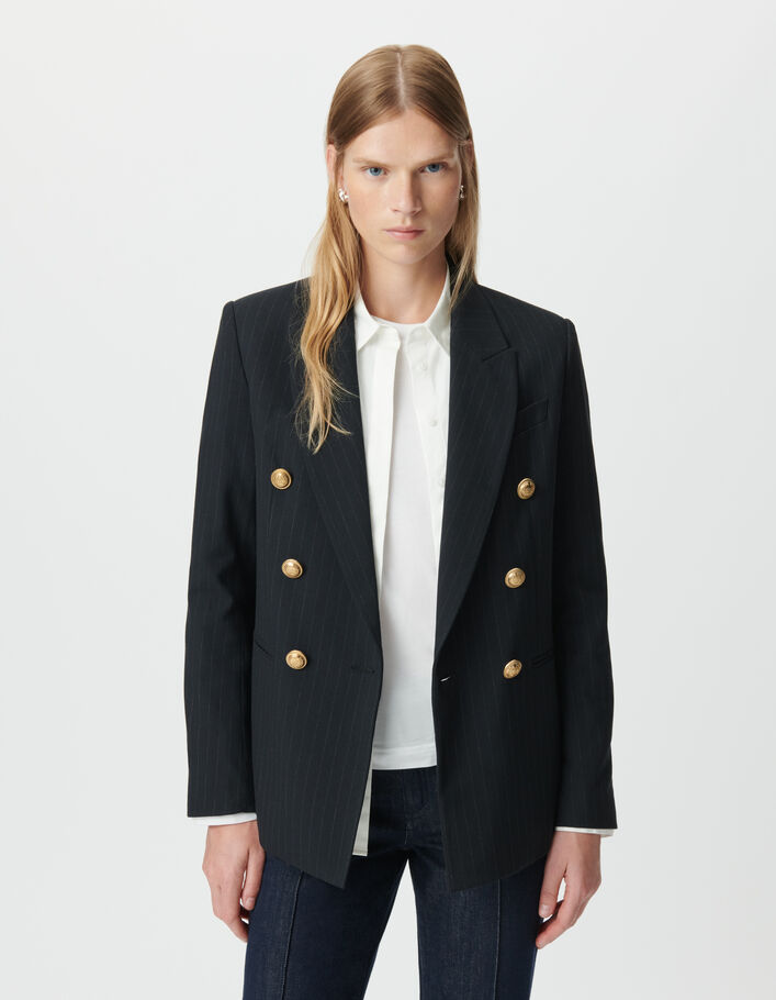 Veste de tailleur marine fit large rayures tennis Femme