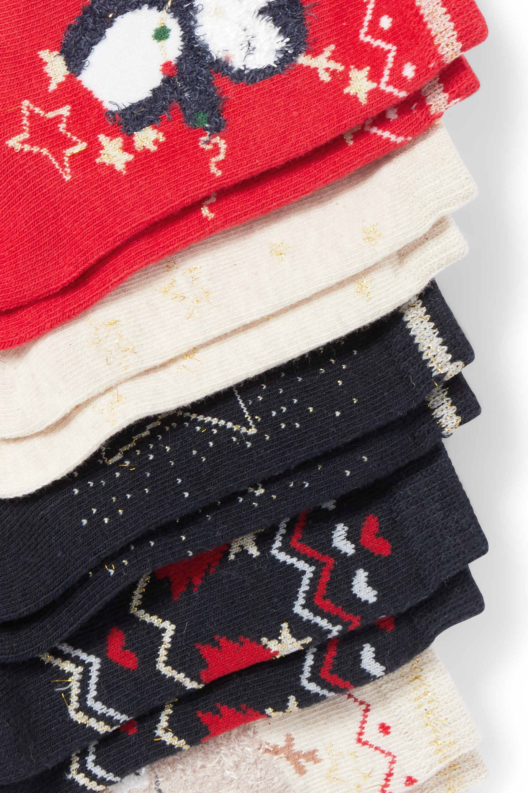 Multipack of 5 - Christmas socks with motif