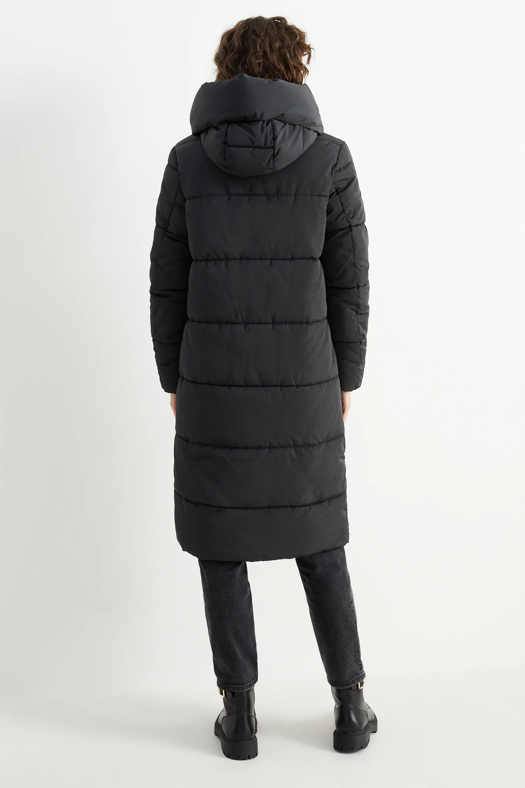 Quilted coat with hood