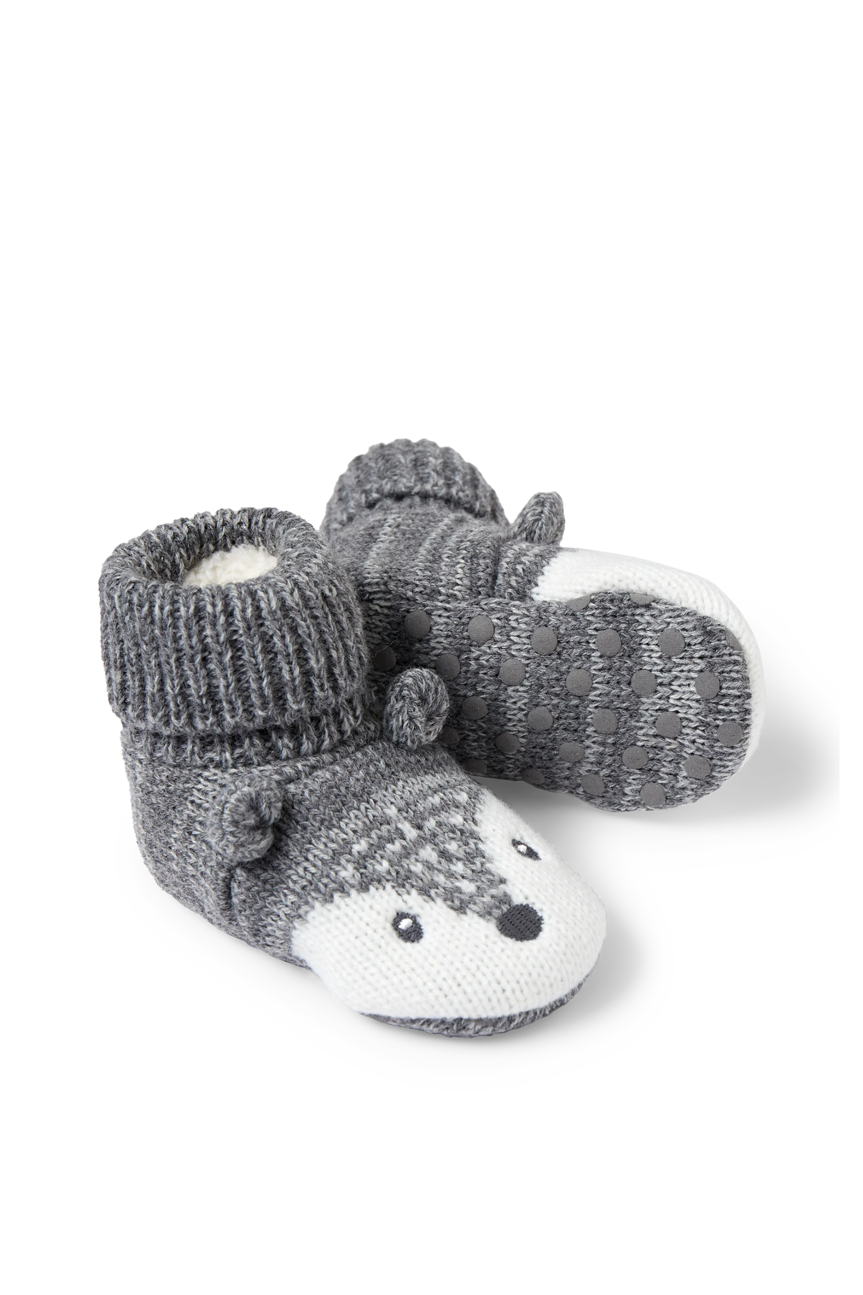 Knitted baby booties