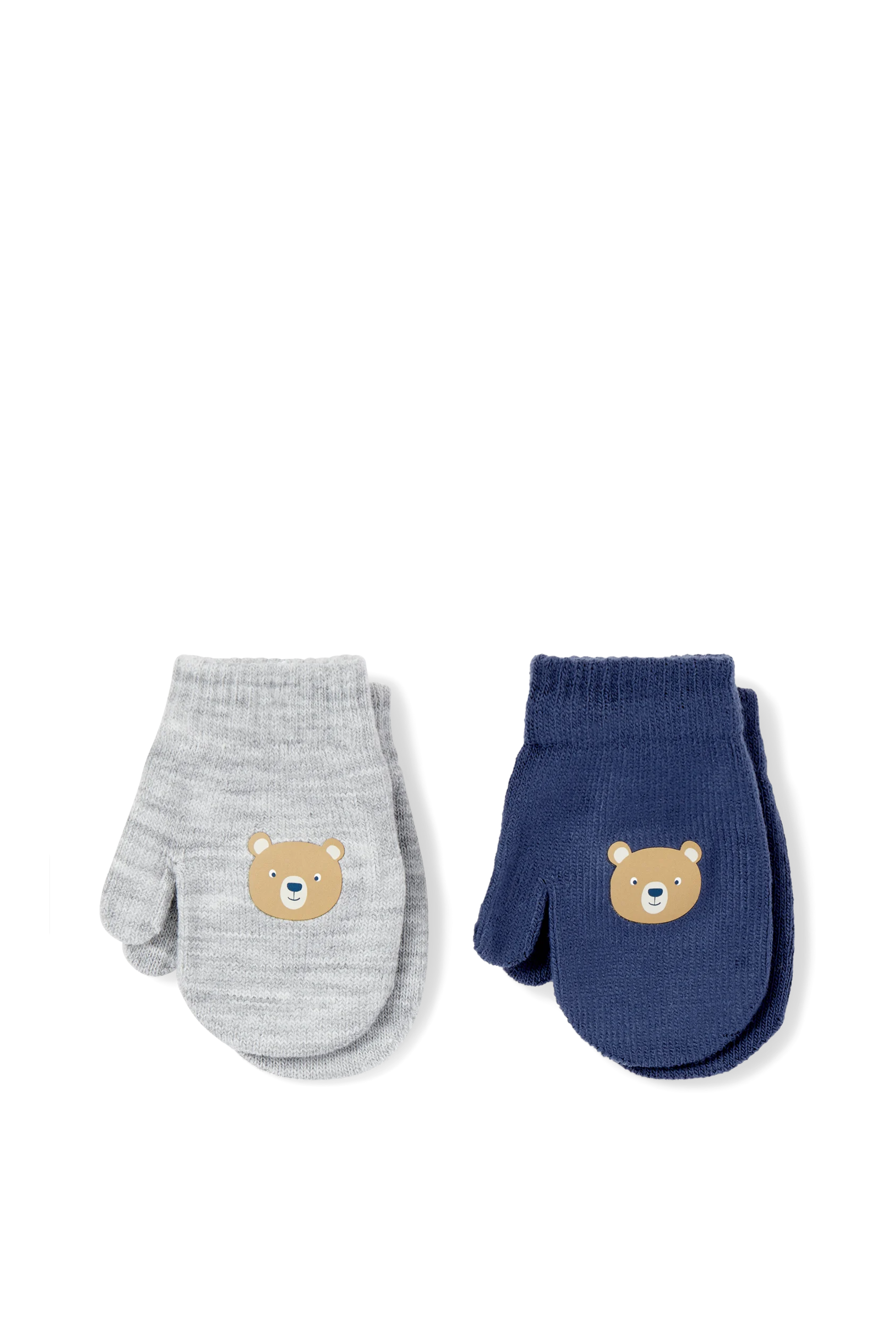 Multipack of 2 - teddy bear - baby mittens
